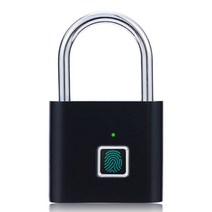 지문자물쇠 열쇠가없는 USB 충전 도어 잠금 지문 스마트 자물쇠 신속하게 아연 합금 금속 자기 이미징 칩 10 지문을 해제, [01] Black