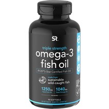 스포츠리서치 트리플 스트렝스 오메가-3 피쉬 오일 1250mg 소프트젤, 90캡슐, 1개