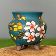 다육맘 수제화분 꽃담분1, 청록