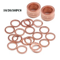 스프링 와셔 스텐 와샤 102050pcs 6mm 8mm 10mm 12mm 14mm 솔리드 구리 와셔 심 플랫 링 가스켓 링 씰 일반 스페이서 와셔 패스너, 14x20x1mm, 50개