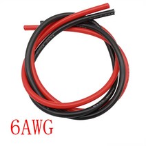 전선관 전선탈피기 전선 내열성 소프트 실리콘 전기 케이블 블랙 및 레드 와이어 1 미터 6 8 10 12 14 16 18 20 22 24 26 28 30 AWG, [01] 6 AWG