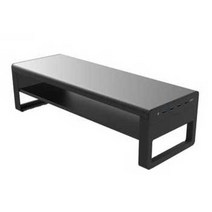 높은 모니터 받침 USB 선반 스탠드 사무실 데스크, 서랍+무선충전+1개USB3.0+3개USB2.0