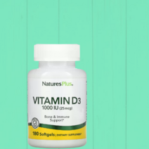 비타민d3 NaturesPlus 비타민D3 콜리칼시페롤 25mcg(1OOOIU) 비타민D-3 소프트젤 [18O정*1병], 1개