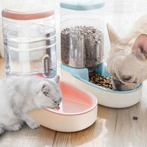 대형견자동급식기 자동급식기받침대 고양이 강아지 밥주는기계, 급식기/핑크