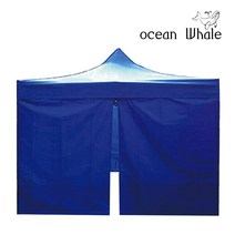 CISO 접이식 야외 천막 3x3 ABC세트 (지붕+프레임+심플바람막이4면) 포장마차 캐노피 행사용천막, (ABC세트)블루