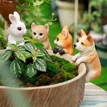 정원소품 화분꾸미기 화분걸이 장식 화단꾸미 동물인형 조형물, 가방맨 흰고양이