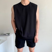 레이어드 무지 나시 민소매 면티 나시티 여름 남자 코디 냉감 옷 빅사이즈