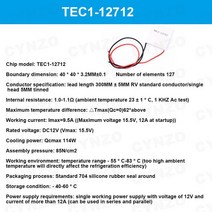 컴퓨터 쿨링 TEC1-12702 12703 12704 12705 12706 12708 12709 12710 12712 열전기 냉각기 펠티어 40x40MM 12V CPU 냉각 블록, [10] 12712, [01] 1 piece