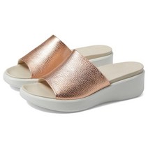 ECCO 에코 Flowt 웨지 여자여름샌들힐 발편한 가죽슬리퍼 5cm 브론즈