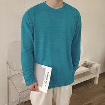 남자 쿨 슬라브 오버핏 얇은 여름 긴팔티 5Color