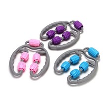 5롤 회전지압볼 롤링 마사지기 요가볼 지압공 안마볼, 5롤 회전롤링마사지기 블루, 1개