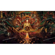 보석십자수 천수관음 불교 전체수 diy키트 DLT21113065, 100*60cm