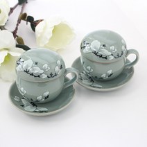 청자 목련 부부다기세트