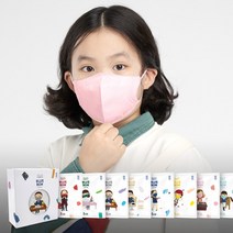 블루본 아이노우 컬러 마스크 소형 어린이 마스크 90매, 버건디