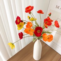 부카즈 양귀비 - 조화 인테리어 실크플라워, 연피치