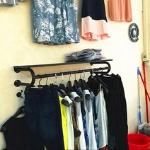 U형 벽면행거 의류매장용 튼튼한 선반 행거 공간활용 카페 소품 진열 행거 매장용, 화이트무선반80CM