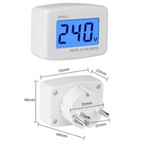 NEW DM55-1 US AU EU 80-300V AC LCD Digital Voltage Meter Plug Voltmeter Testers Blue Backlight Wall, 02 EU
