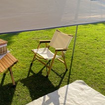 접이식 우드 캠핑의자 경량체어 던킨의자 스타벅스 할리스 릴렉스체어, 베이지