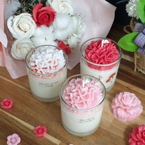 카네이션캔들 / 플라워캔들, 레드, 아카시아