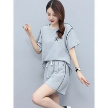 여성용 러닝 스포츠 정장 반팔 라운드 넥 크롭 탑 투피스 세트 여름 신제품 코튼 솔리드 컬러