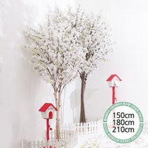 실내인테리어 인조나무 123종 / 플트 조화나무 C, C01.쌍대벚꽃나무 180cmK-화이트/사방형