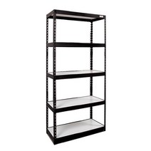 몬스터랙 800x400x1800 5단 선반 철제선반 조립식앵글 베란다선반 조립식선반 앵글선반 랙, 블랙