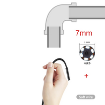 CCTV 미니 내시경 카메라방수 내시경 내시경 조정 가능한 소프트 와이어 6 led 7mm android type-c usb 검사 camea for car, 협력사, 1m, 7mm 및 부드러운 와이어