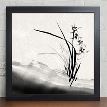 바보사랑 iw426 수묵화 동양란 인테리어액자.꾸밈, 블랙／A타입-부채