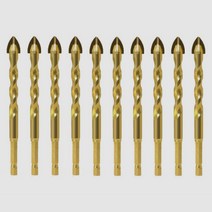 망고테크 만능 드릴 비트 6.5mm 10개입 4날 포세린타일 폴리싱타일 칼블록 콘크리트 타일 유리 철 대리석 석재 임팩드릴 전동드릴 기리 몬스터비트, 드릴비트6.5mm 10개입 세트