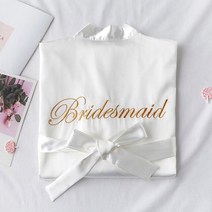 신부 새틴 실크 가운 웨딩 신부 들러리 가운 신부 샤워 독신 파티 선물 웨딩 장식, M, White bridesmaid