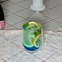 디작소 더블글라스 레몬티 유리컵 물잔 (300ml), free, one color