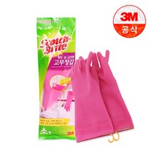 3M 스카치 브라이트 황토 숯 고리형 고무장갑 소형, 소, 소(S)