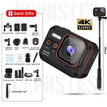 유투버 카메라 유투브용 액션캠 cerastes 4k hd with remote 방수 캠, 카메라 - 셀카봉, 64g 카드로