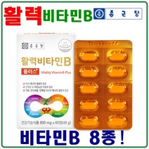 비타민B 정 알약 비타민 B1 B2 B6 B12 B군 비오틴 엽산 식약처인증 비타민비, 7박스, 종근당 활력비타민B 플러스 60정