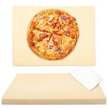 Mepple 오븐 그릴용 피자 스톤 30.5 x 38.1cm(12 15인치) 스크레이퍼 포함 빵 바베큐에 적합 열 충격 방지 직사각형