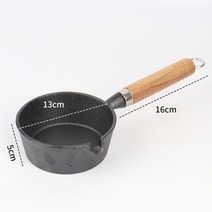 업소용웍 경질웍 무쇠 중식 튀김 웍 kata cast iron mini nonstick 프라이팬 flat bottom omelette pan with wooden handle, 노란색