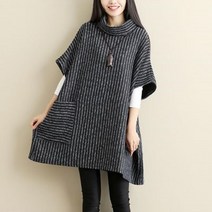 F7404 루즈핏 줄무늬 반팔 폴라원피스 롱티 터들 터들롱티 폴라롱티 반팔겨울티 터들원피스 빅사이즈폴라티 마담티 엄마티 빅사이즈반팔 빅사이즈 빅사이즈원피스 겨울원피스