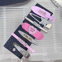 여성 사각형 하트 별 모양 지르콘 헤어 클립 큐티 핑크 액세서리 머리핀 그립 쥬얼리 1세트