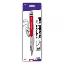 Pentel Arts 펜텔 GraphGear 300 샤프 (0.9mm) 두께 라인 1팩 레드 배럴, Pencil_0.9mm