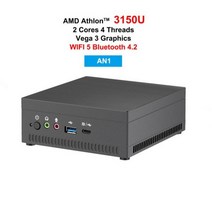 미니pc AMD-라이젠 R5 3750H R7 2700U 미니 PC 베가 10 그래픽 포함 4K UHD Nvme SSD 데스크탑 게임용 컴, 01 No RAM No Storage_04 EU, 01 AN1 Athlon 3150U