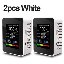 미세먼지측정기 공기질측정기 xiaomi co2 sensor 5in1 co2 meter smart 자동 디지털 온도 습도 테스터 이산화탄소 감지기 air quality, 1-2개