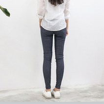 데일리 패션 여성용 스키니 슬림핏 의류 코팅 진 청바지 슬림 바지 청 면 여자 여자 여성 페션 웨어 의상