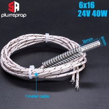 3D 프린터6x16 6x20 6x30mm 세라믹 카트리지 히터 12V 24V 40W 50W 60W 70W CNC 3D 프린터 프린트 헤드 핫, 02 6x16mm-24V40W