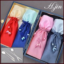 H.jin 로망스 상감 은수저 gift 홈세트 (4인용 가족 숟가락) 명절 추석 설날 어버이날 친척선물 혼수 예단 결혼답례품 홈스테이 외국인 바이어 전통기념품, 1세트