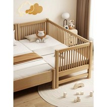 원목 확장 침대 사이드 공간활용 가드레일 스툴, 양면(40cm) 난간 180x60x40