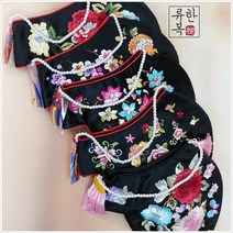 검정자수조바위 여아한복모자