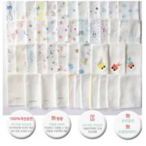 릴리패브릭 자체제작 손수건 무형광 유아 아기 신생아 순면 대나무 가제 케릭터 엠보 밤무 밤부 거즈, 20 토끼민트