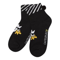 까스텔바작 BGAWGO710BK 여성 방울 장식 아트웍 단목 양말, 블랙