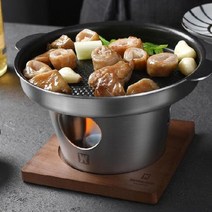 프리미엄 바겐슈타이거 독일 감성 미니화로 [일상일상] REAL STAINLESS 통3중 스테인레스 1인 화로 혼술 혼밥 소형화로, 미니화로 (고체연료10개포함)
