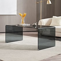 북유럽 테라스 사이드 유리 스틸 거실 테이블, 완제품, 120x65x 높이 50CM 블랙볼트